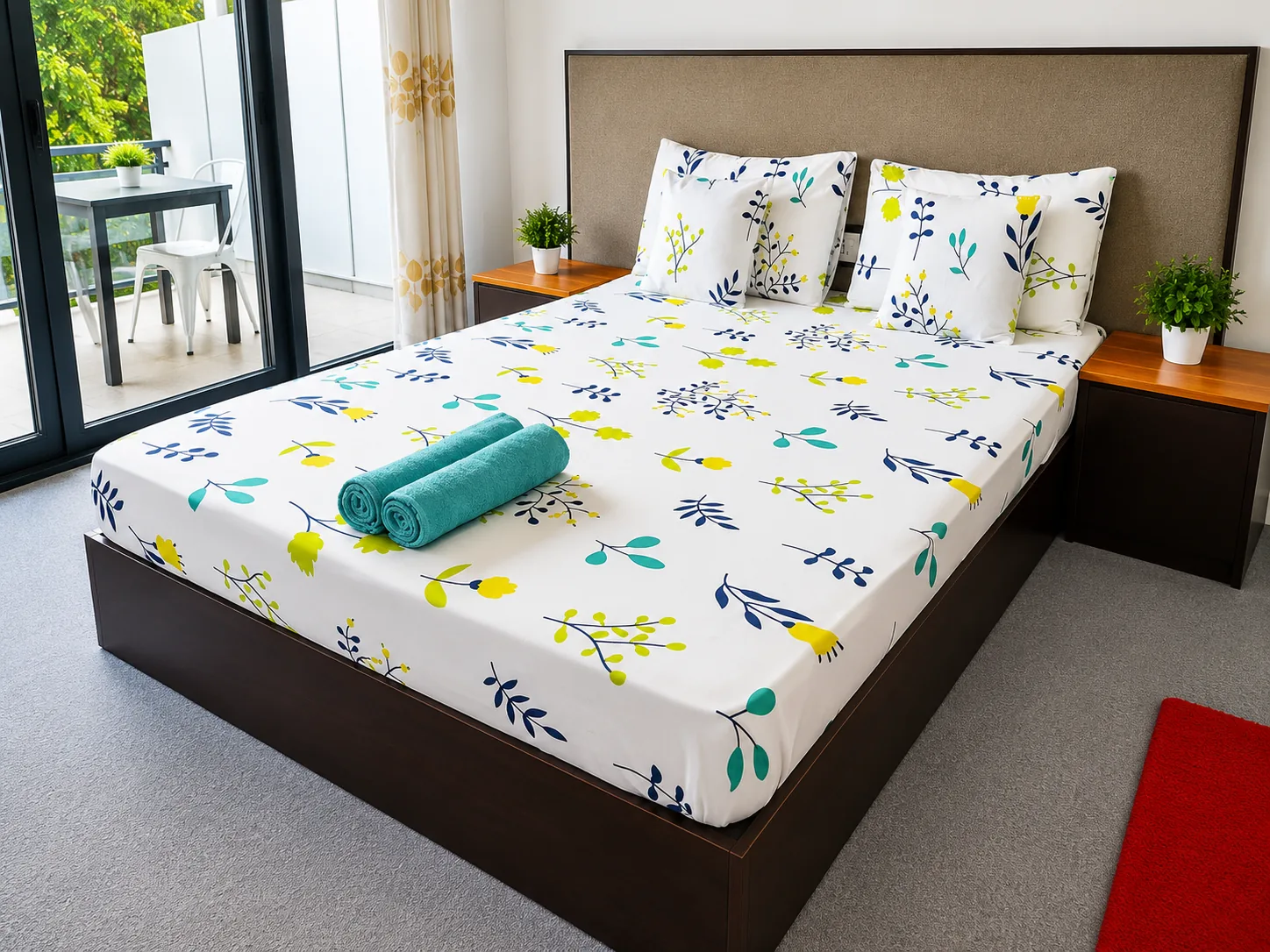 Bright room at Salido Resort opening onto a balcony