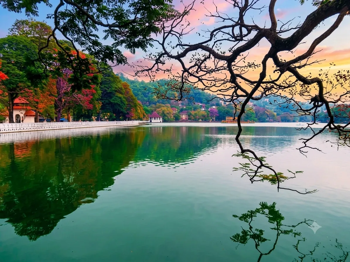 Kandy Lake in soft morning light